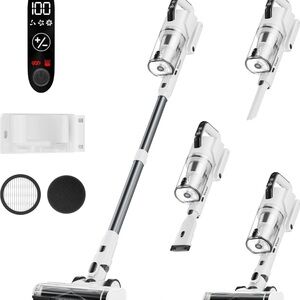 Cordless Stick Vacuum Cleaner in White and Black